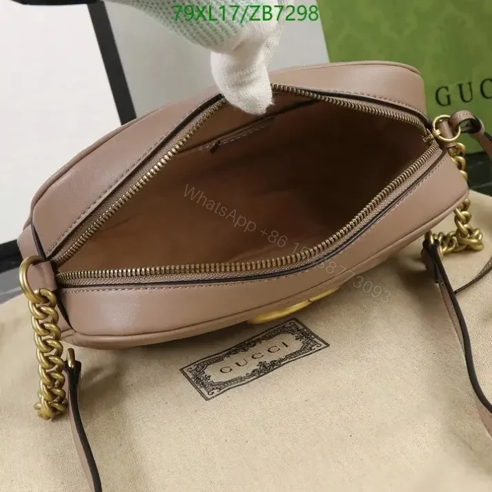 View 5 of Fake Gucci Small GG Beige Marmont Shoulder Bag ZB72988