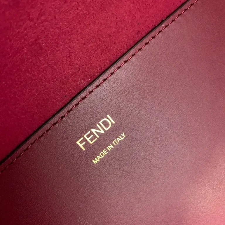 View 6 of Burgundy Leather Tote: Structured, Fendi-Inspired Luxury Bag