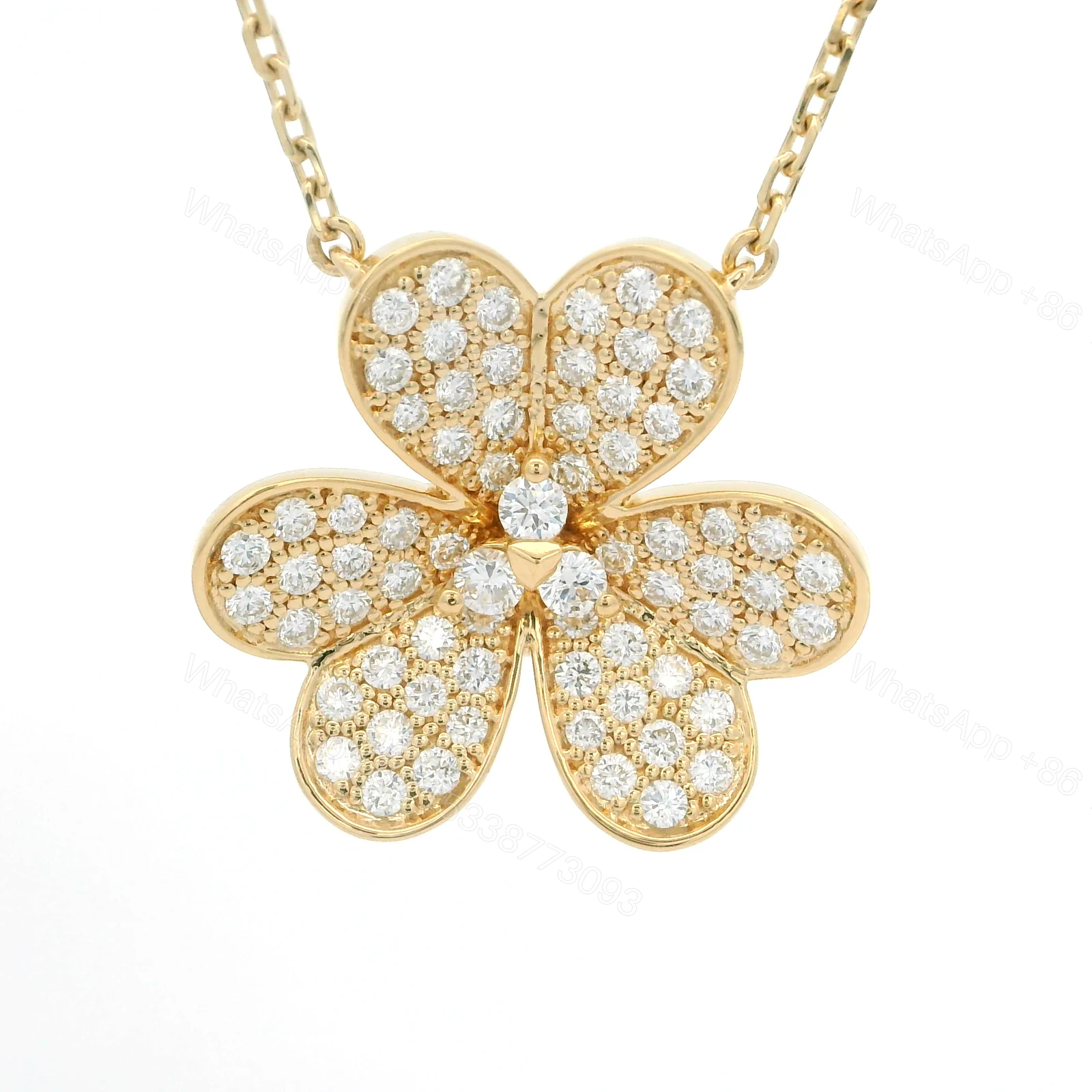 18K Yellow Gold Large Van Cleef & Arpels Frivole Diamond Pendant — view 1
