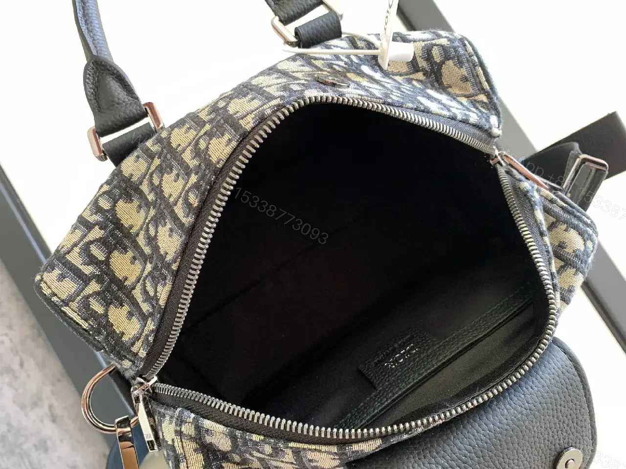 View 8 of Monogram Satchel: Compact Luxury Everyday Bag with Leather Trim