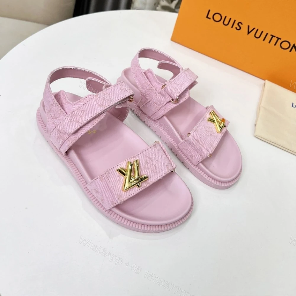 View 3 of LOUIS VUITTON LV SUNSET FLAT COMFORT SANDAL ROSE 1ADIDB