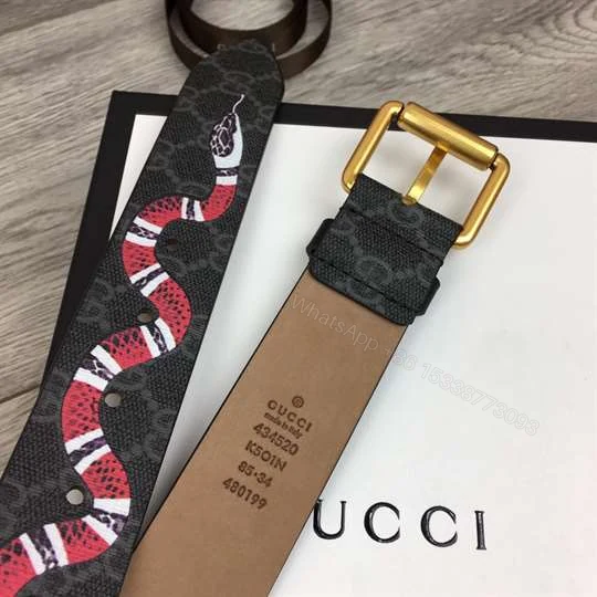 View 4 of GUCCI LEATHER BELT WITH KINGSNAKE – B41