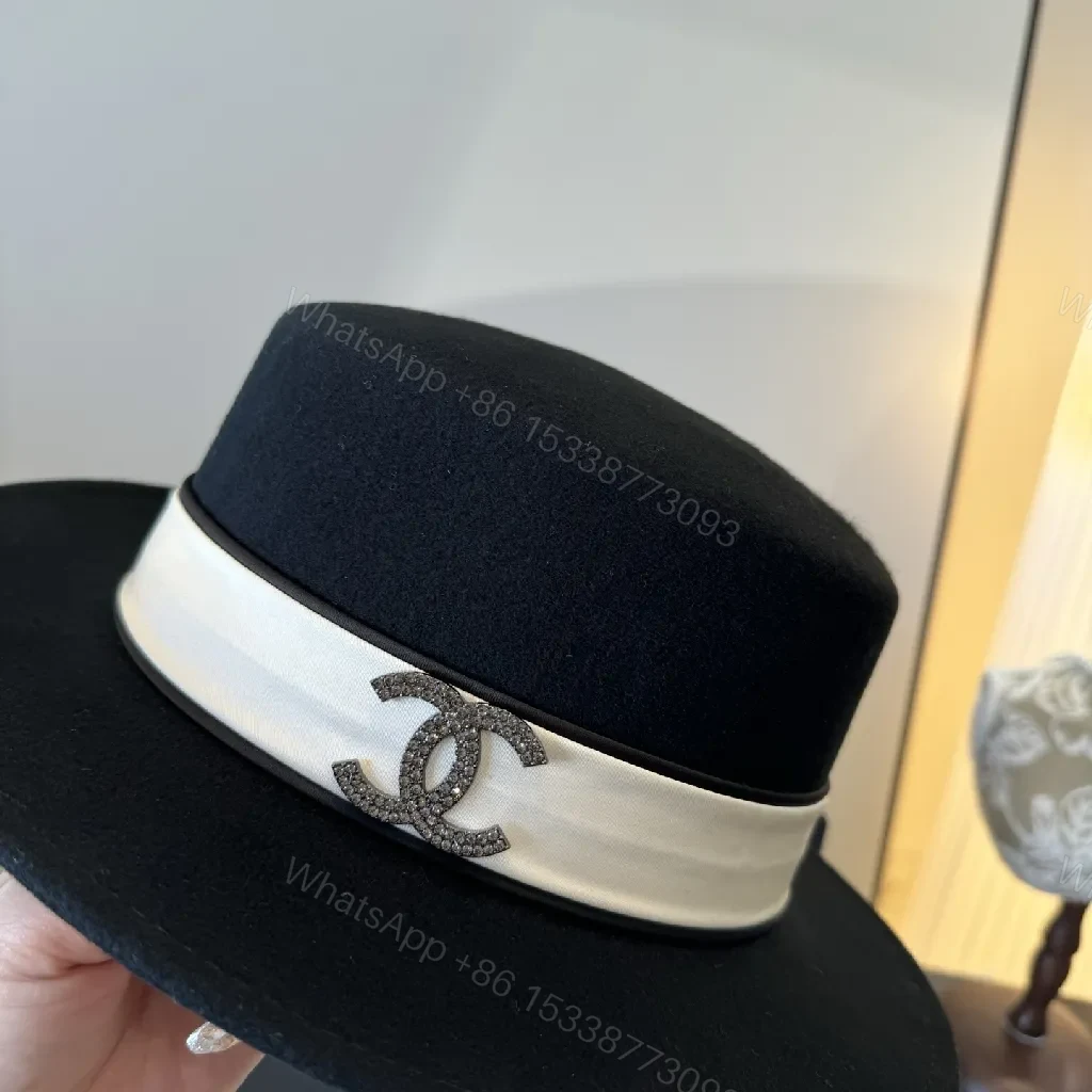 View 4 of Black Felt Fedora with White Satin Band – Designer-Inspired Fedora