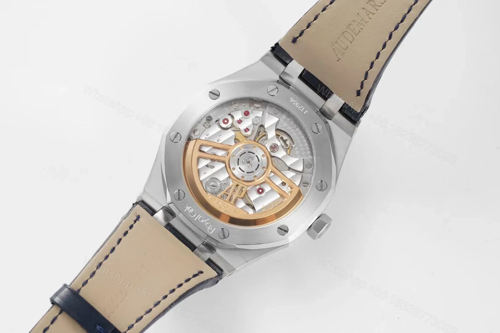 View 9 of 8F Factory Audemars Piguet Royal Oak 15500 Stainless Steel Watch with Blue Dial and Leather Strap