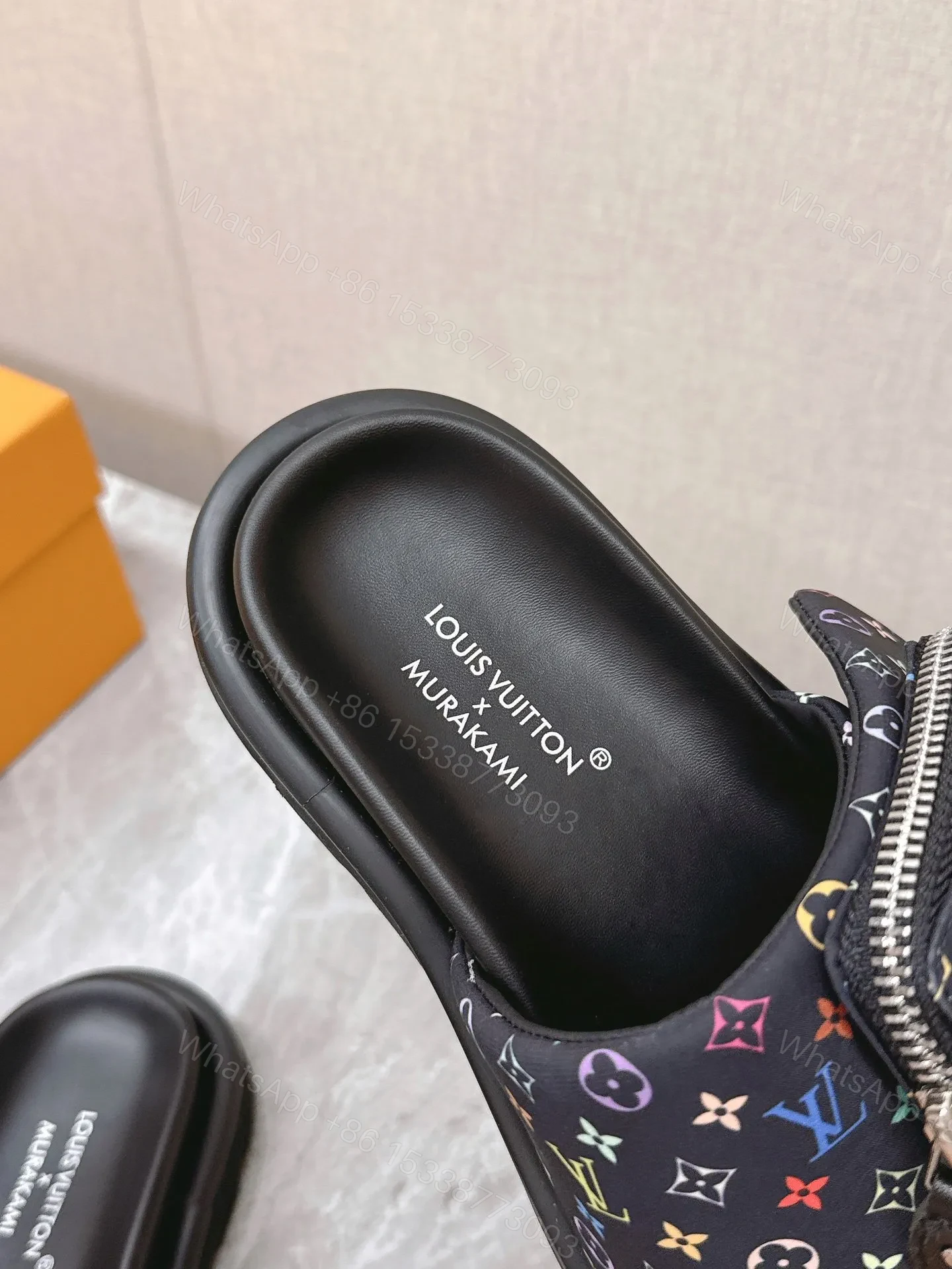 View 2 of LV Women Black Fabric Adjustable Pocket Mules