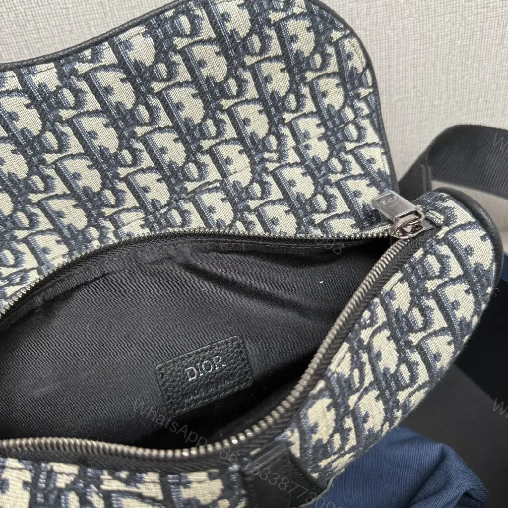 View 2 of Compact Luxury Messenger Bag: Dior-Inspired Pattern, Crossbody Style