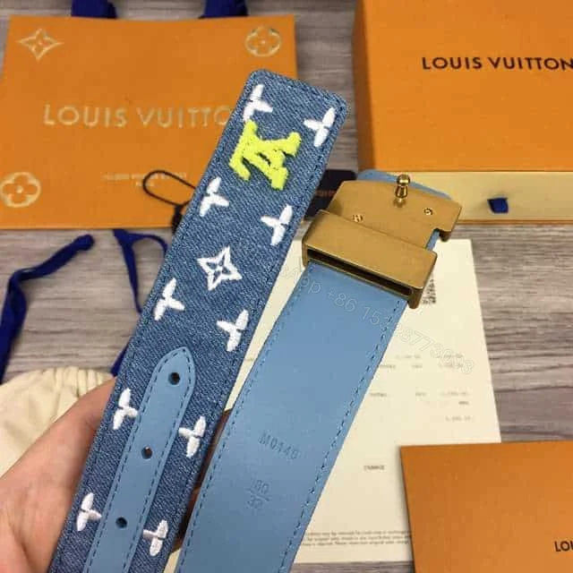 View 10 of LOUIS VUITTON BLUE DENIM ‘NEW WAVE’ BELT – B105