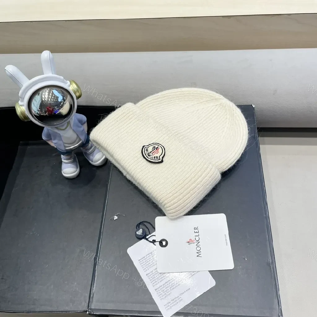 View 5 of Cozy Crest Beanie in Ivory Knit with Subtle Logo Patch