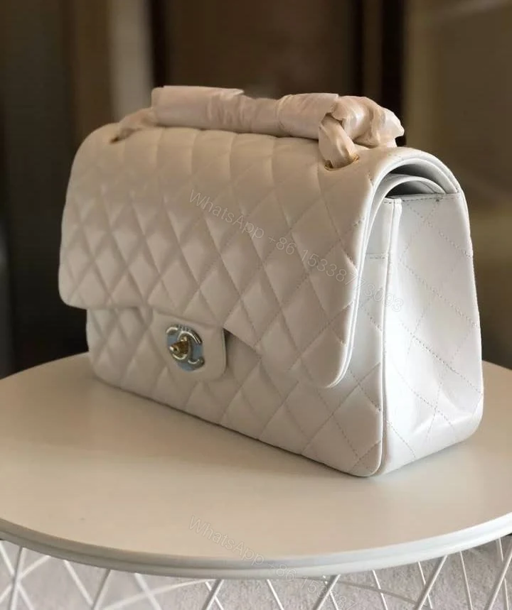 View 2 of Chanel Classic Flap White Bag Dupe