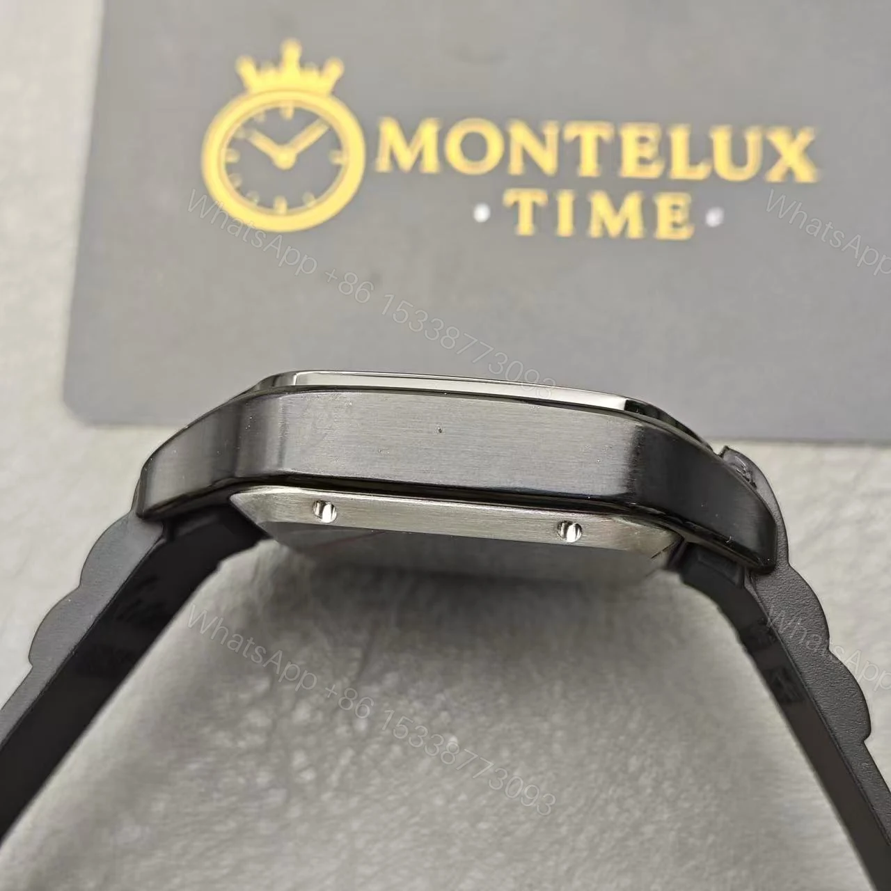 View 12 of Cartier Santos Full Black Replica De Cartier Watch