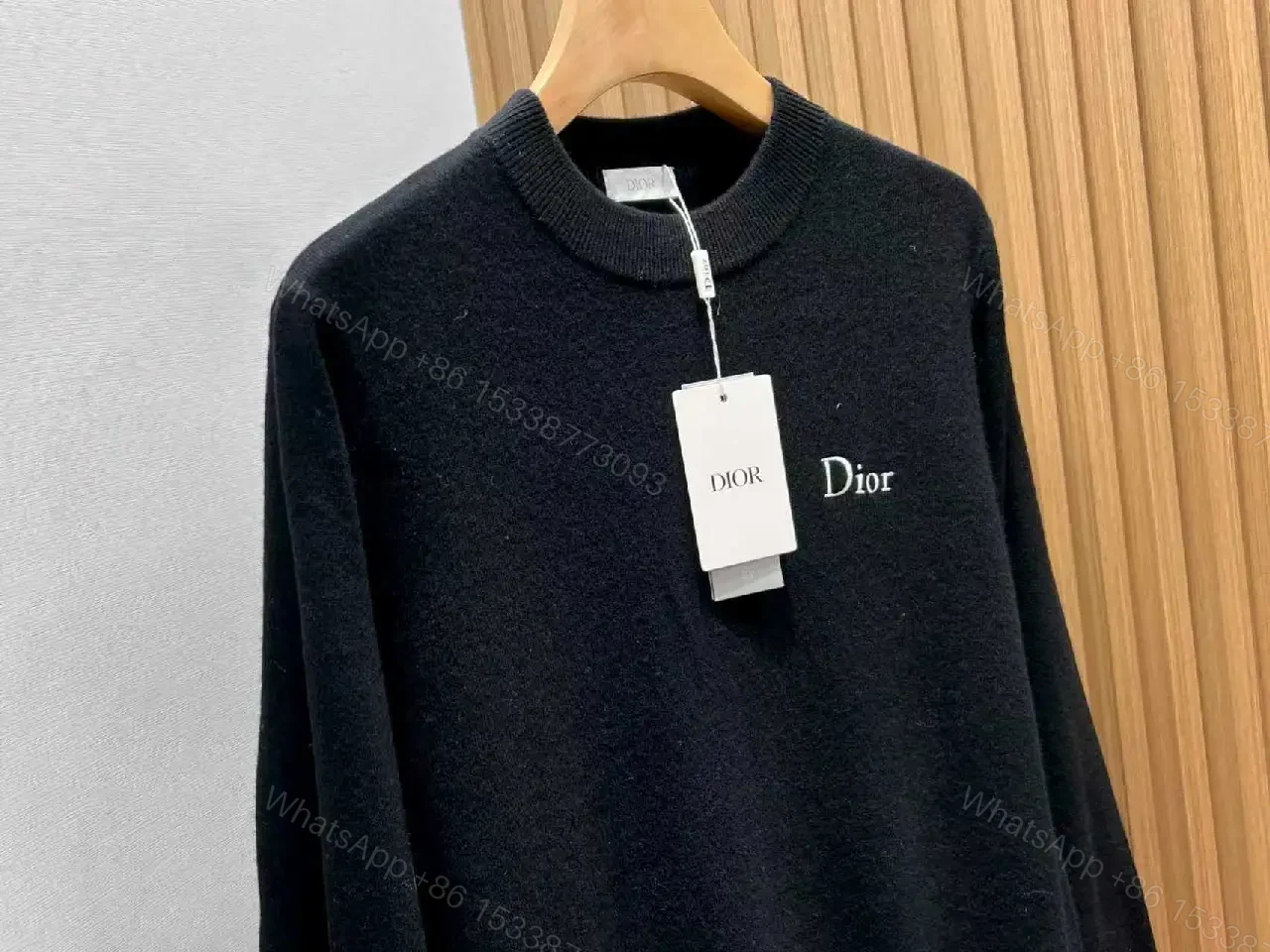 View 6 of Black Wool-Blend Knit, Subtle Logo, Premium Everydaywear