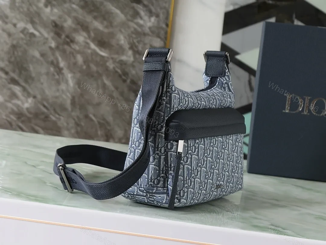 View 9 of Denim Monogram Crossbody: Chic, Compact, All-Day Versatile Bag