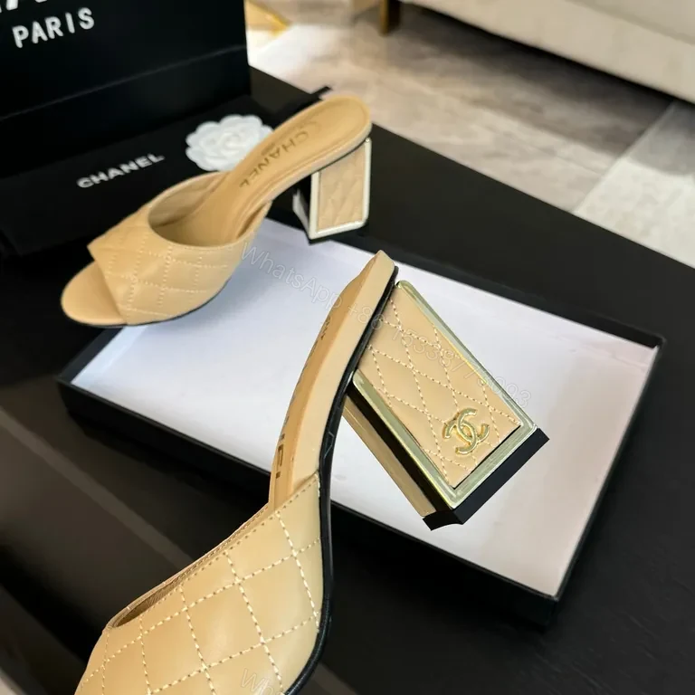 View 8 of Soft-Tone Quilted Slides: Premium Leather, Open-Toe, Comfort