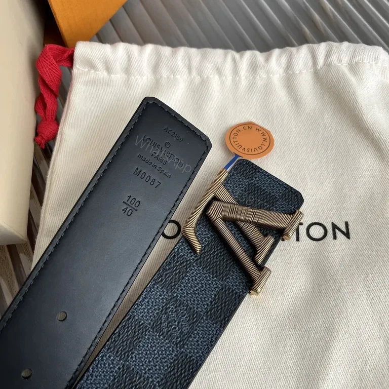 View 3 of Bold LV Checker Belt: Lux Durable Everyday Accessory