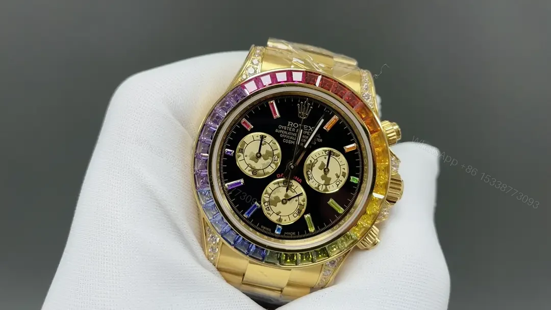 View 3 of Rolex Daytona Rainbow Yellow Gold replica 40MM Oyster Bracelet Edition RG-DAYTONA-RAINBOW-YG-OYSTER-40