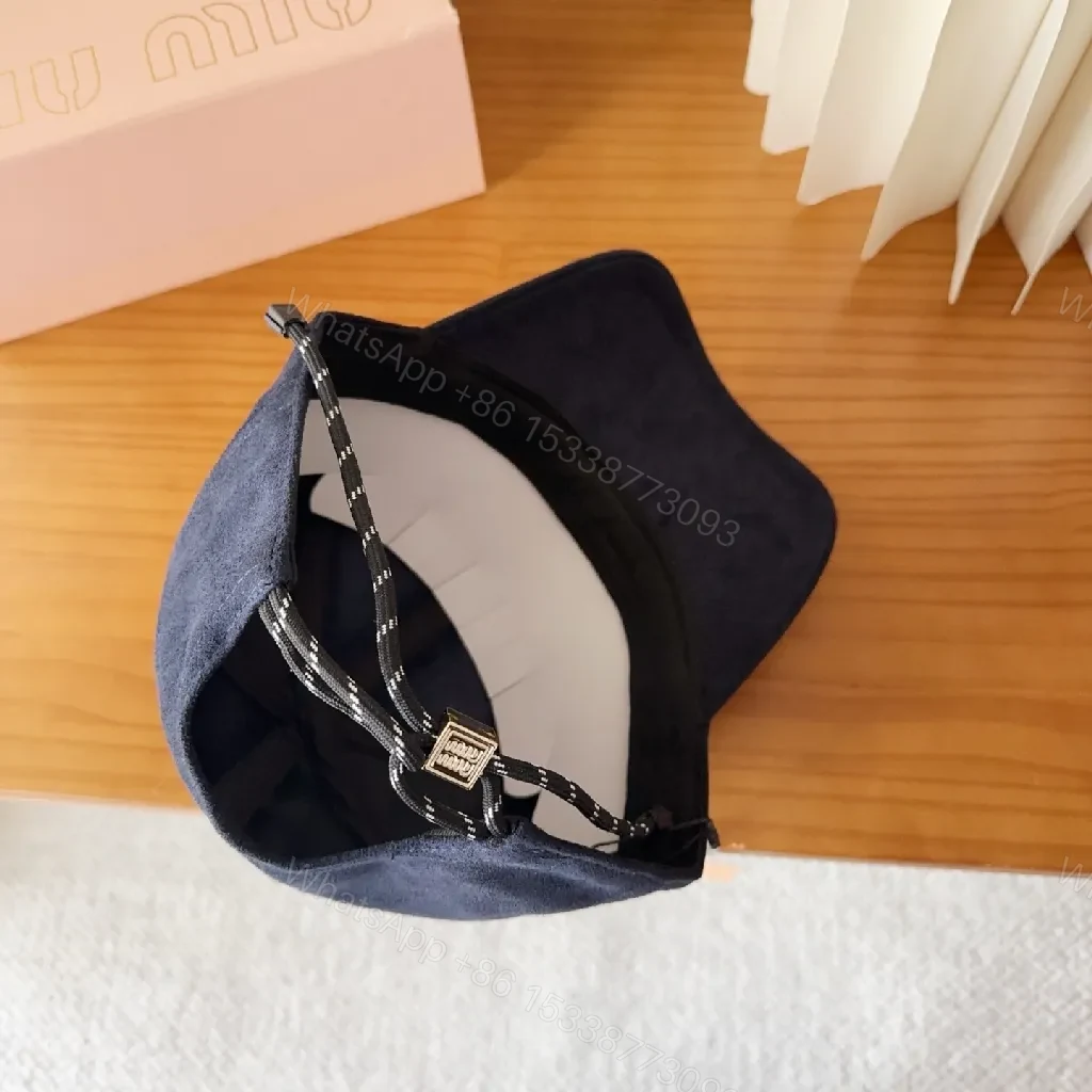 View 6 of Soft-Structured Navy Cap with Minimal Embroidery Details