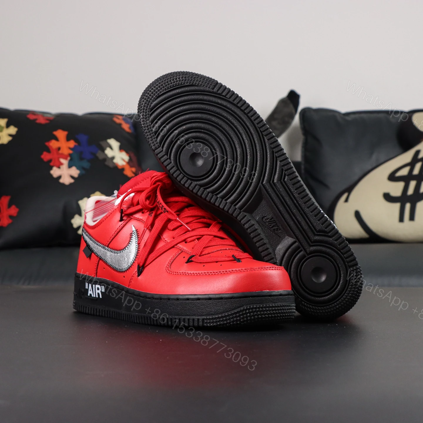 View 3 of Off White x Air Force 1 Red Black Reps