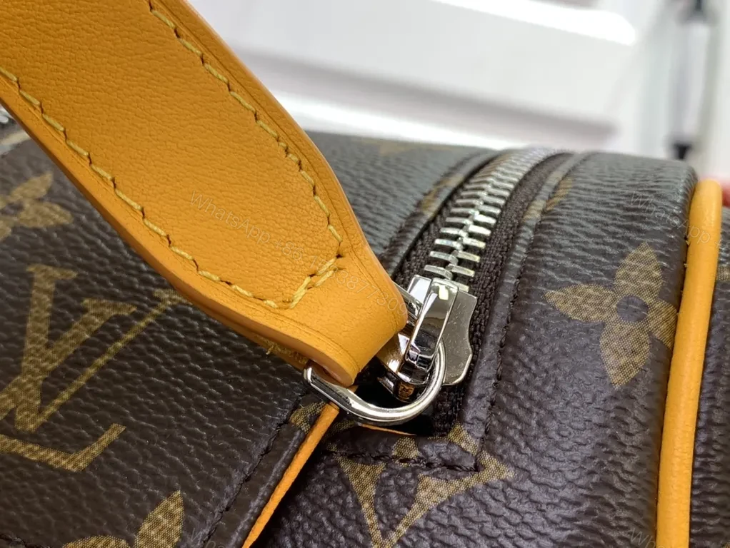 View 8 of Bold Monogram Compact Luxury Bag: Yellow Trim, Monogram Canvas, Crossbody Ready