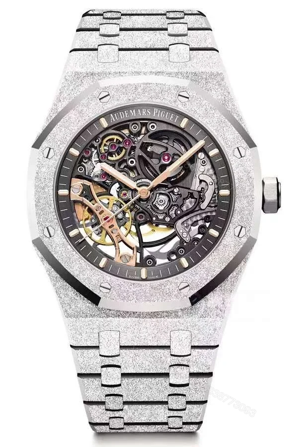 Audemars Piguet Super Clone Royal Oak 15407 Frosted Gold Skeleton Dial 41MM — view 1