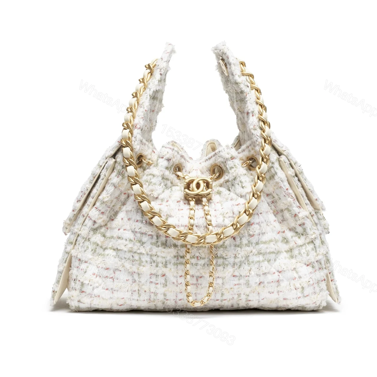 CHANEL 25 SMALL HANDBAG TWEED AND GOLD TONE METAL 25CM AS5293 B21178 NR774 — view 1