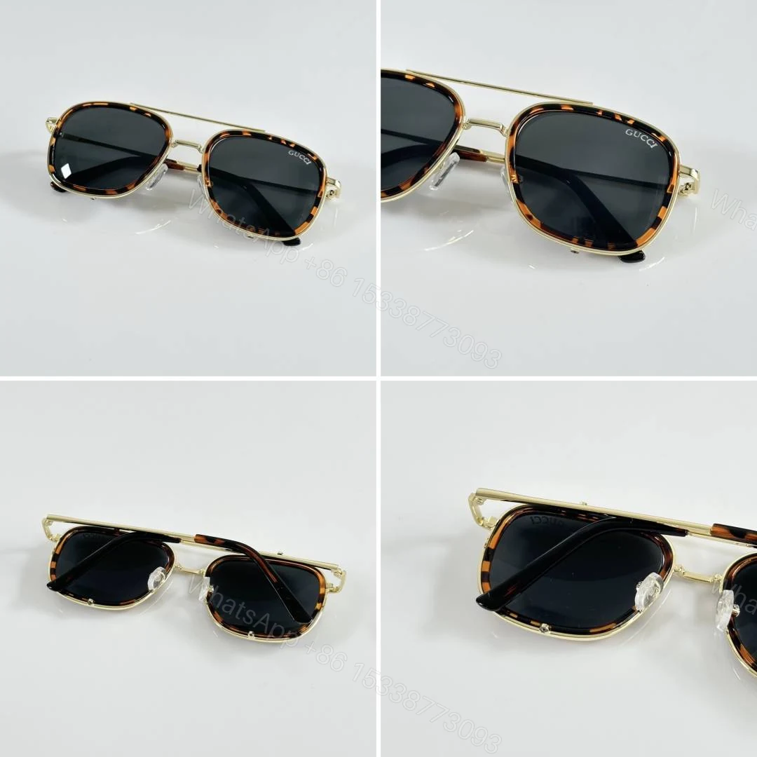 View 2 of First Copy Gucci GG6639 Sunglasses Gold Black