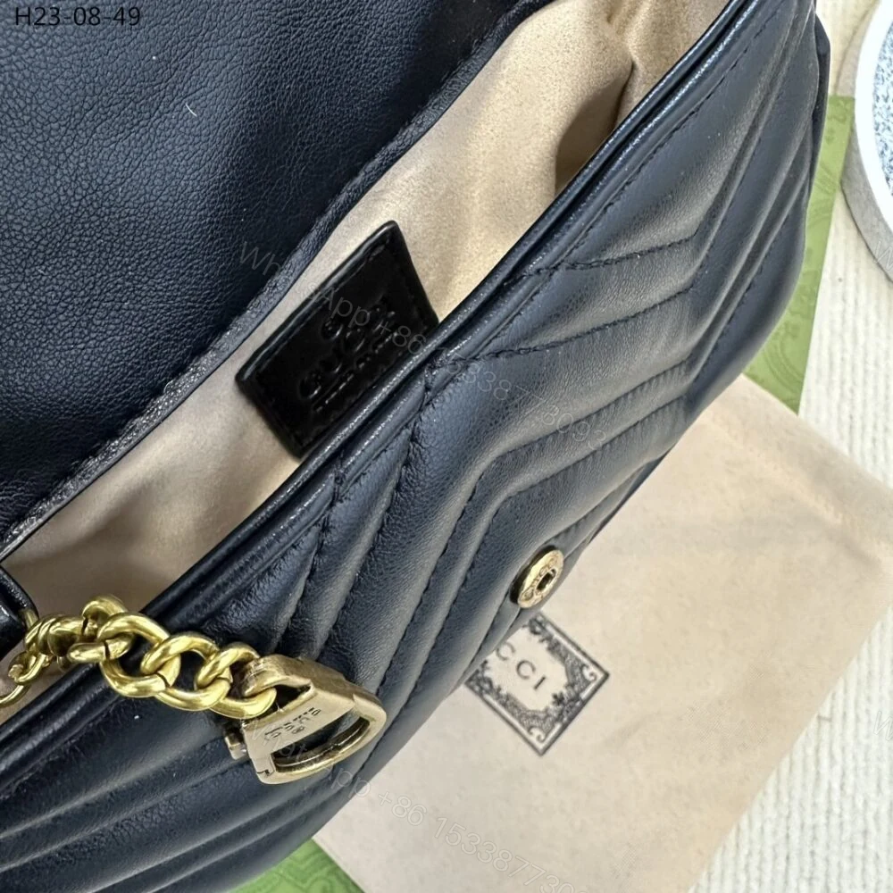 View 6 of Gucci GG Marmont Super Mini Bag Black 17Cm 476433 DTDCT 1000