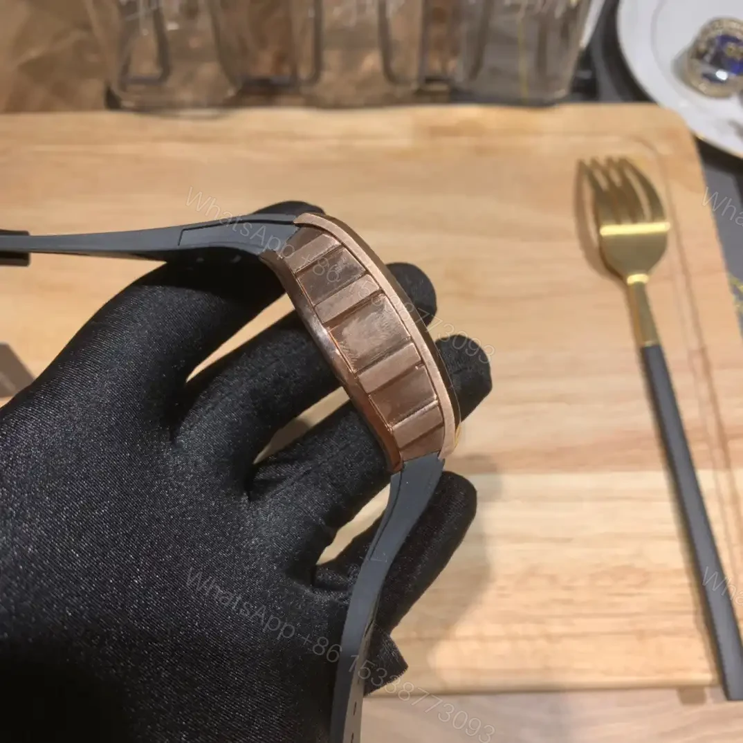 View 2 of Replica Richard Mille 19-01 Red Gold Black Strap