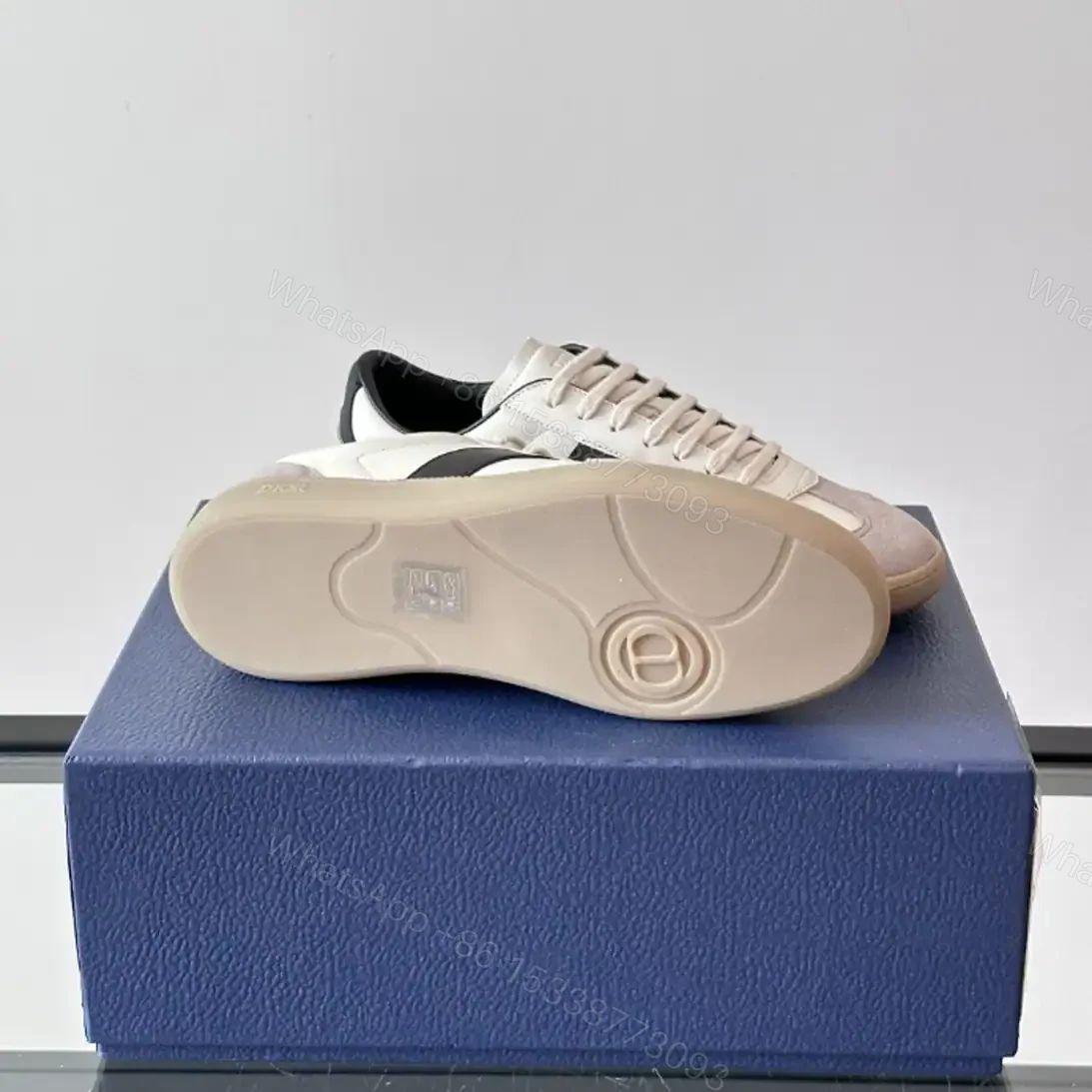 View 5 of DIOR B01 MATCHPOINT SNEAKERS BLACK AND WHITE SMOOTH CALFSKIN WITH GRAY SUEDE – CD225