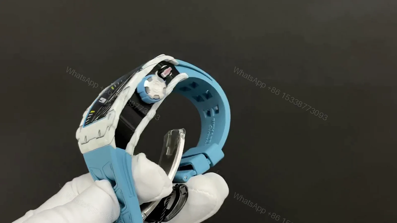 View 7 of Replica Richard Mille RM 35-03 Rafael Nadal White Carbon Fiber Case Blue Strap