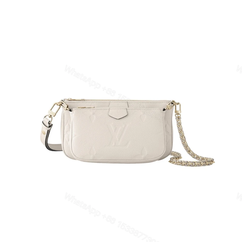 Louis Vuitton Multi Pochette Accessoires Monogram Empreinte Cream 25Cm — view 1
