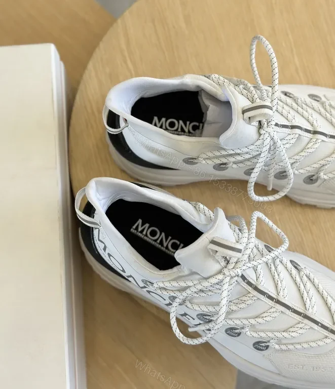 View 9 of Moncler Runway Runner: Luxe White Mesh High-Top Sneaker