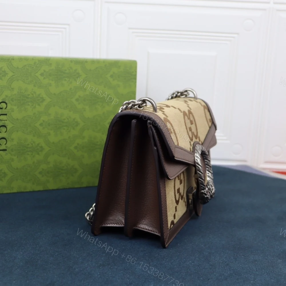 View 3 of Gucci Dionysus Bag Jumbo GG Canvas Super Mini Brown 28Cm