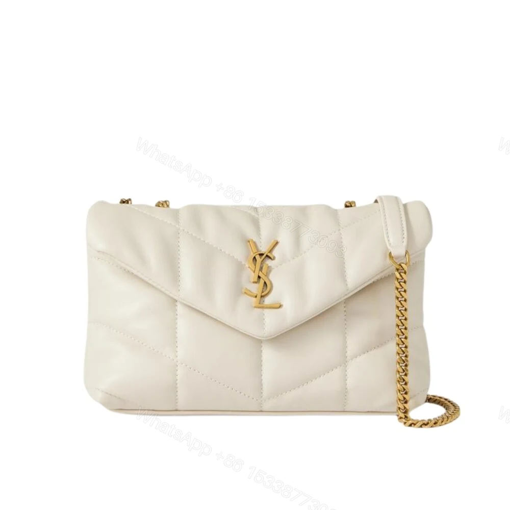 Saint Laurent Loulou Puffer Small Shoulder Bag Soft Cream 28Cm — view 1