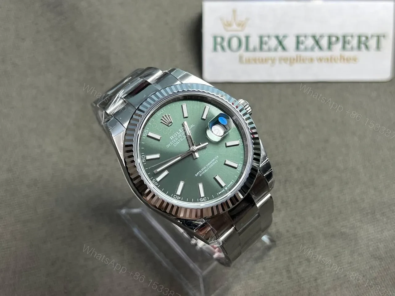 View 4 of Rolex Datejust Mint Green Dial 126334-0027 41 mm