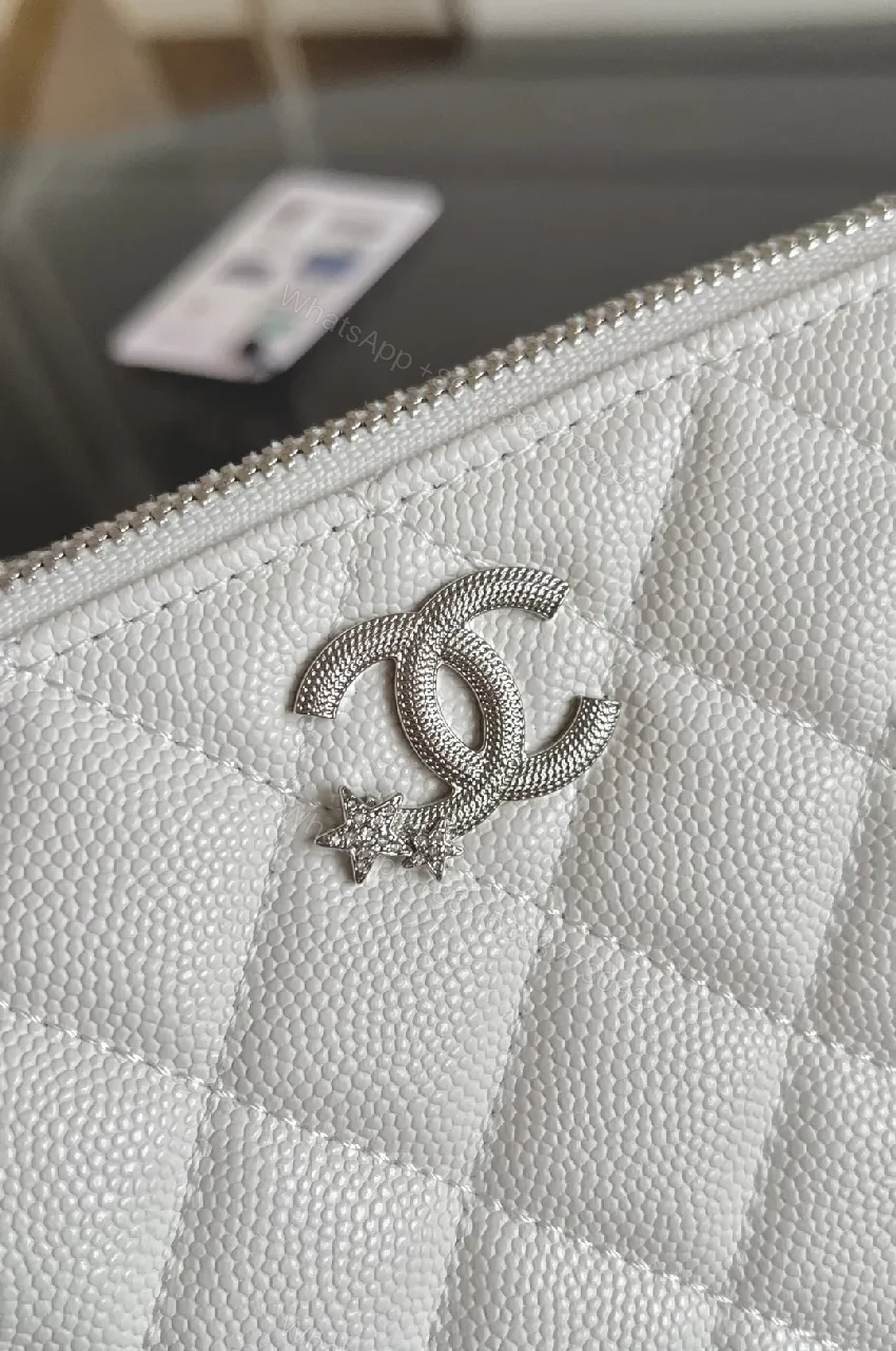 View 4 of Quilted Grey & Pink Mini Bag Set: Double-C Hardware, Chain Strap