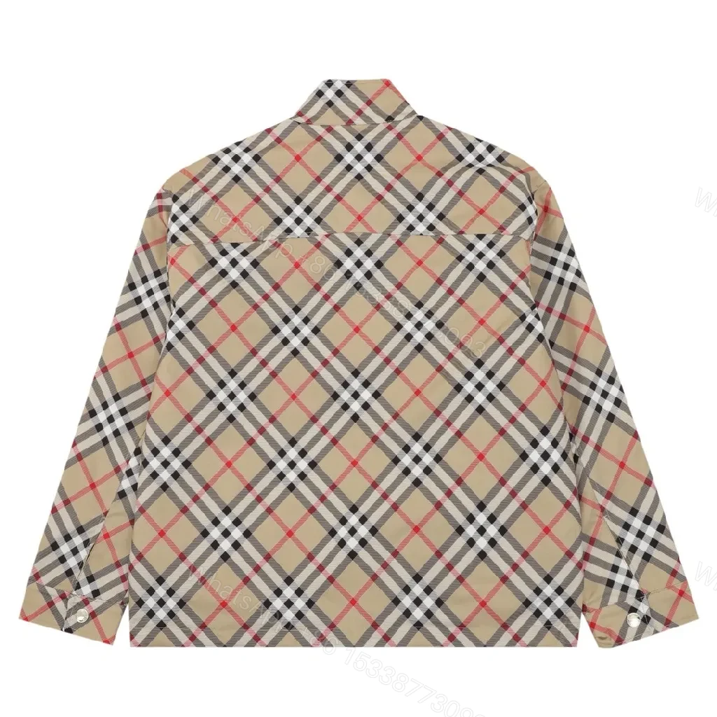 View 8 of Neutral Windbreaker | Lightweight Beige Shell with Check Detail