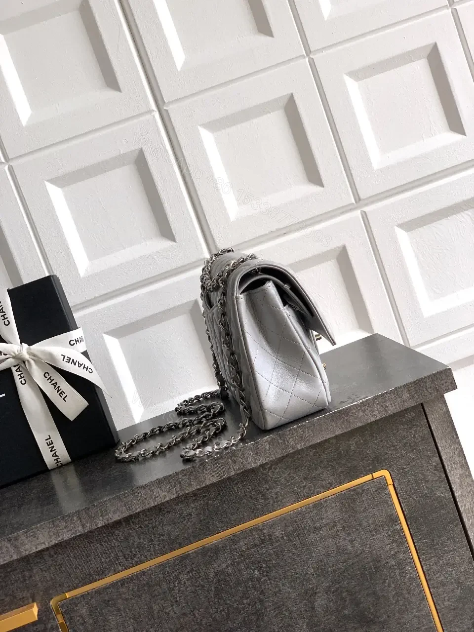 View 6 of Quilted Leather Bag, Charm Accents, Everyday Luxury Bag