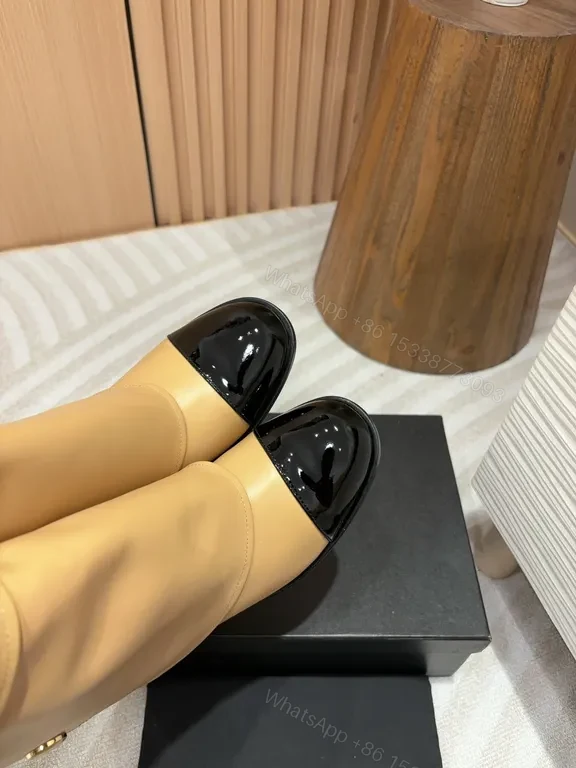 View 4 of Two-Tone Camel & Black Ankle Boots â€“ Modern Luxe Comfort