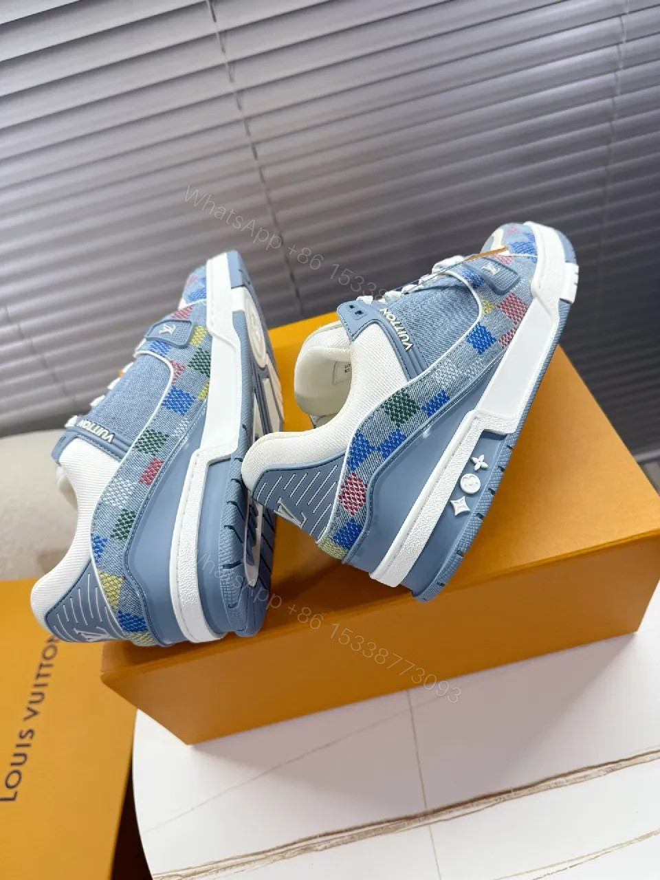 View 5 of Denim Monogram Luxe High-Tops with Subtle Embellishments