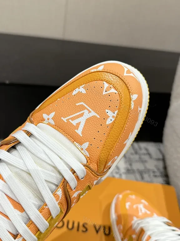 View 4 of Vibrant LV-Inspired Monogram Low-Top Sneakers