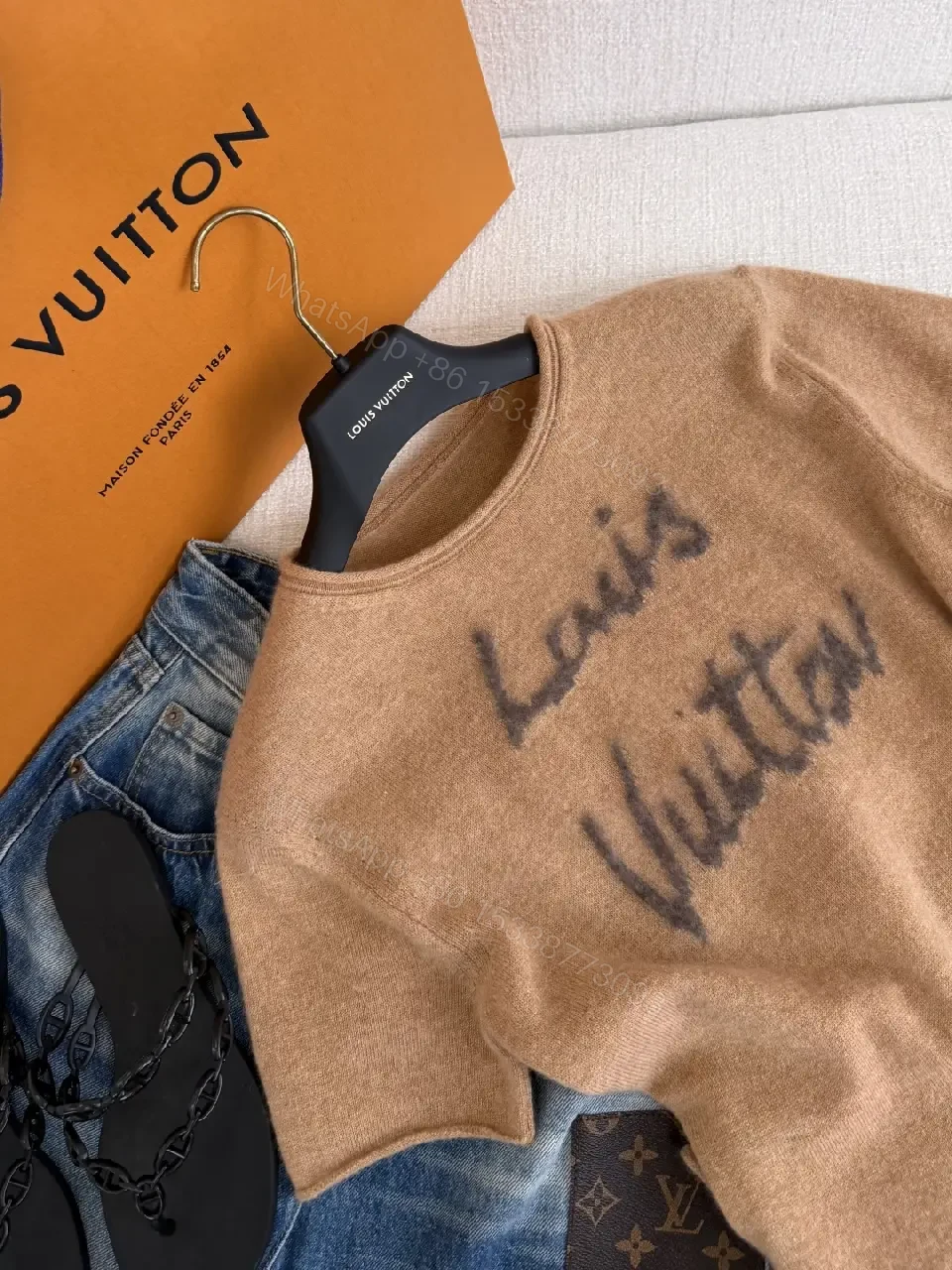 View 2 of Textured Knit Tee: Premium Casual Luxe, Blur Logo Update