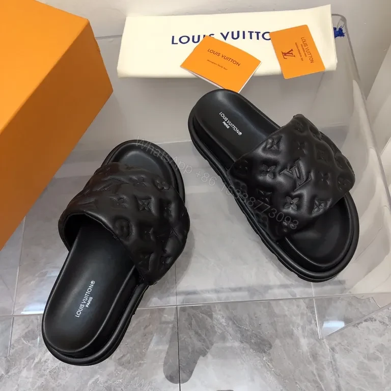 View 2 of Monogrammed Leather Slides: Discreet Luxe, All-Day Comfort