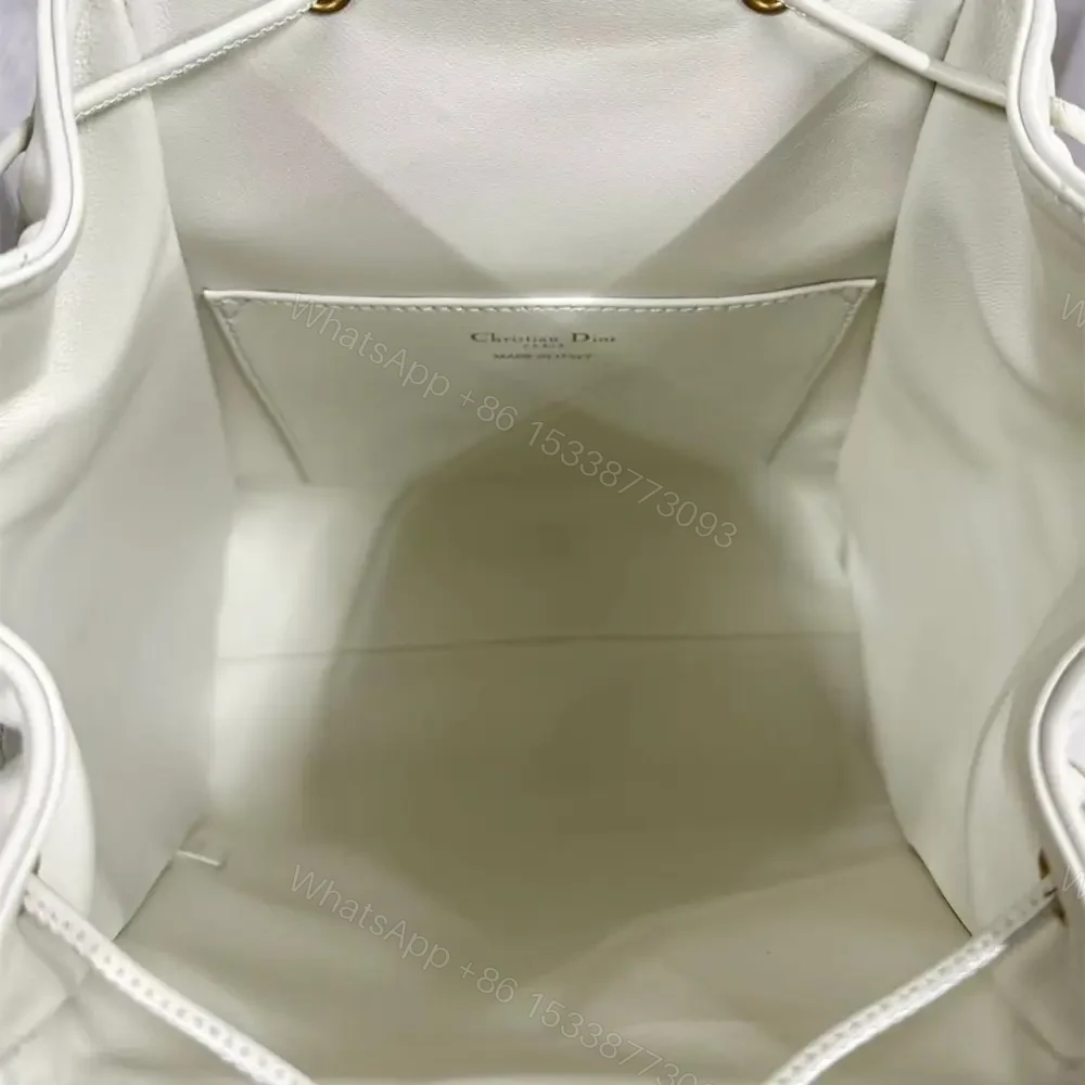 View 6 of 高仿Dior*Caro系列M6301M030小羊皮雙肩包白色中號免檢版