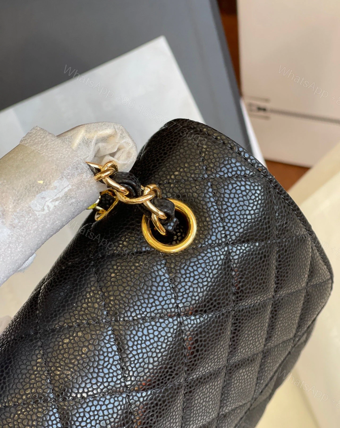 View 2 of CHANEL CLASSIC FLAP QUILTED BLACK BAG PURSE