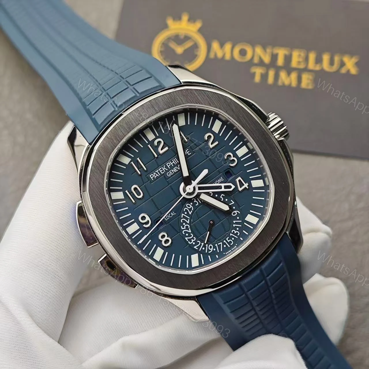 View 4 of Replica Clone Denim Blue Patek Philippe Aquanaut 2024 Model