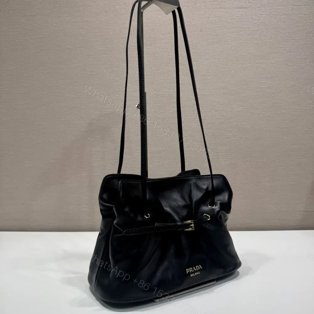 View 2 of 高仿Prada*Dada系列1BG586小羊皮雲朵包黑色小號免檢版
