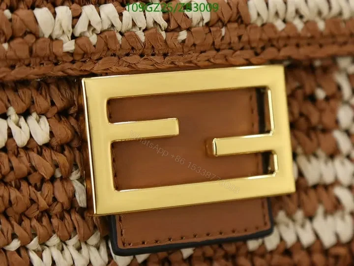 View 21 of Fendi Baguette Black Raffia Bag with Crocheted FF ZB9900