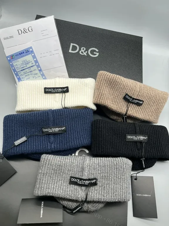 View 4 of Camel Wool-Blend Knit Beanie | D&G Logo, Rib Knit, Luxe Comfort