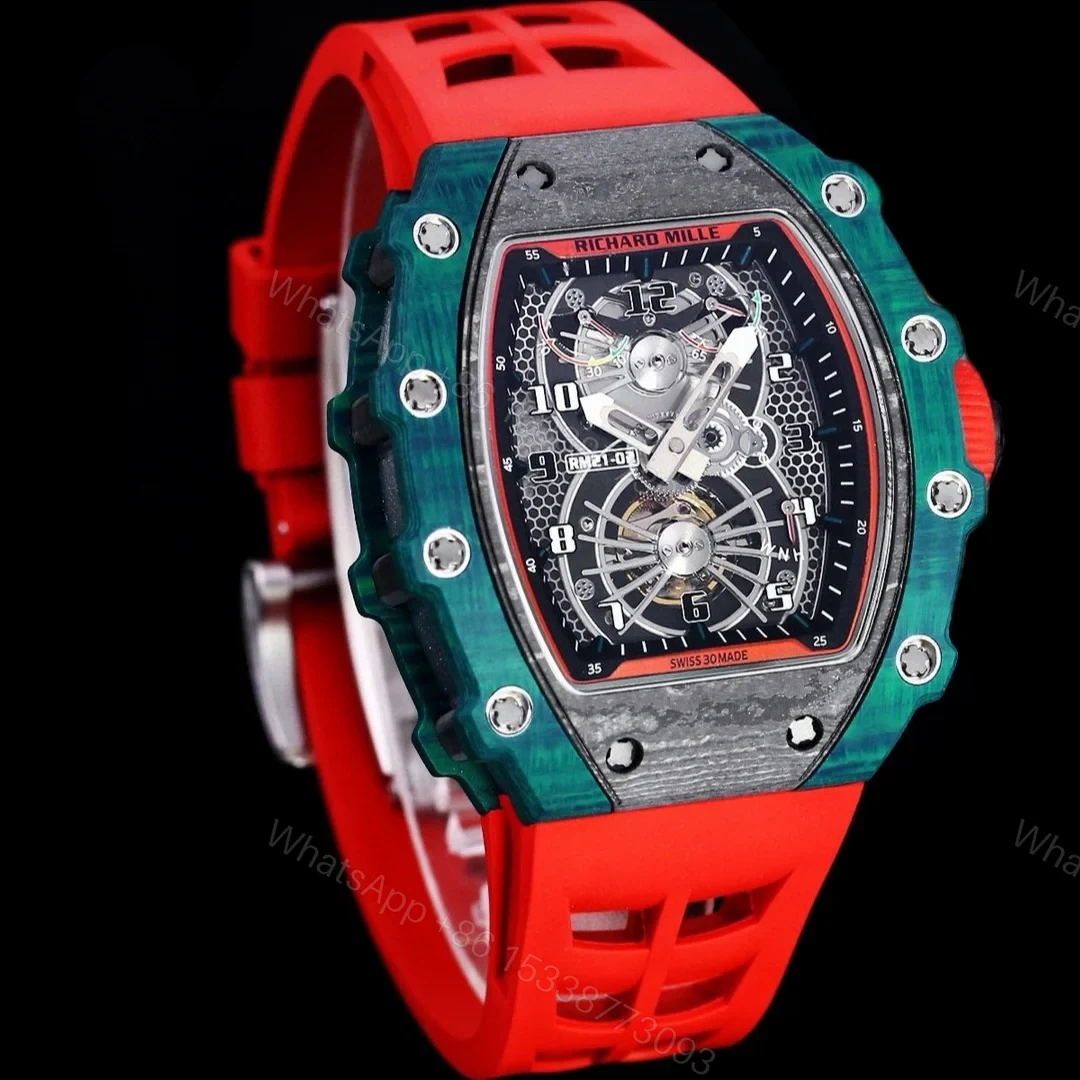 View 3 of Richard Mille RM21-01 Automatic Skeleton Watch 40MM Carbon Blue Fiber Case Premium Edition RM-RM21-01-CARBON-40