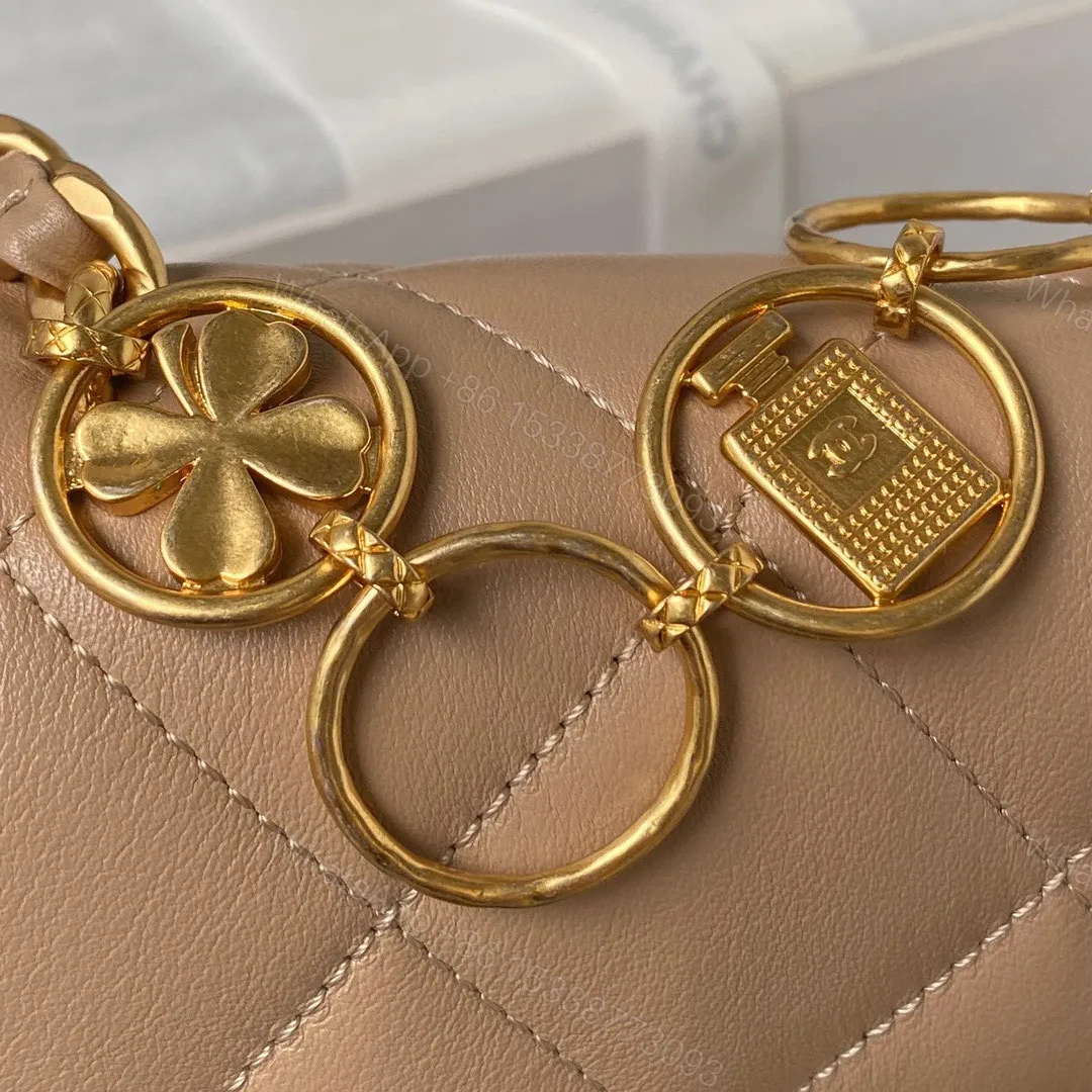 View 4 of Chanel Woc Brown Handbags Pearl Handle Plated 11.5×14.5x5cm